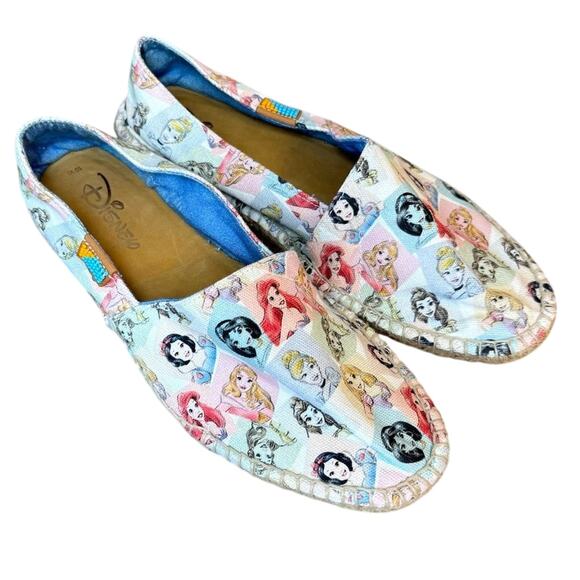 Disney Ubuntu Women's Princess Portrait Slip On Handmade Espadrille Shoe Sz 10 - Picture 1 of 10